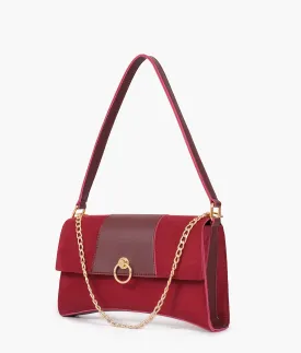 Envy Hold - Burgundy suede buckle envelope bag