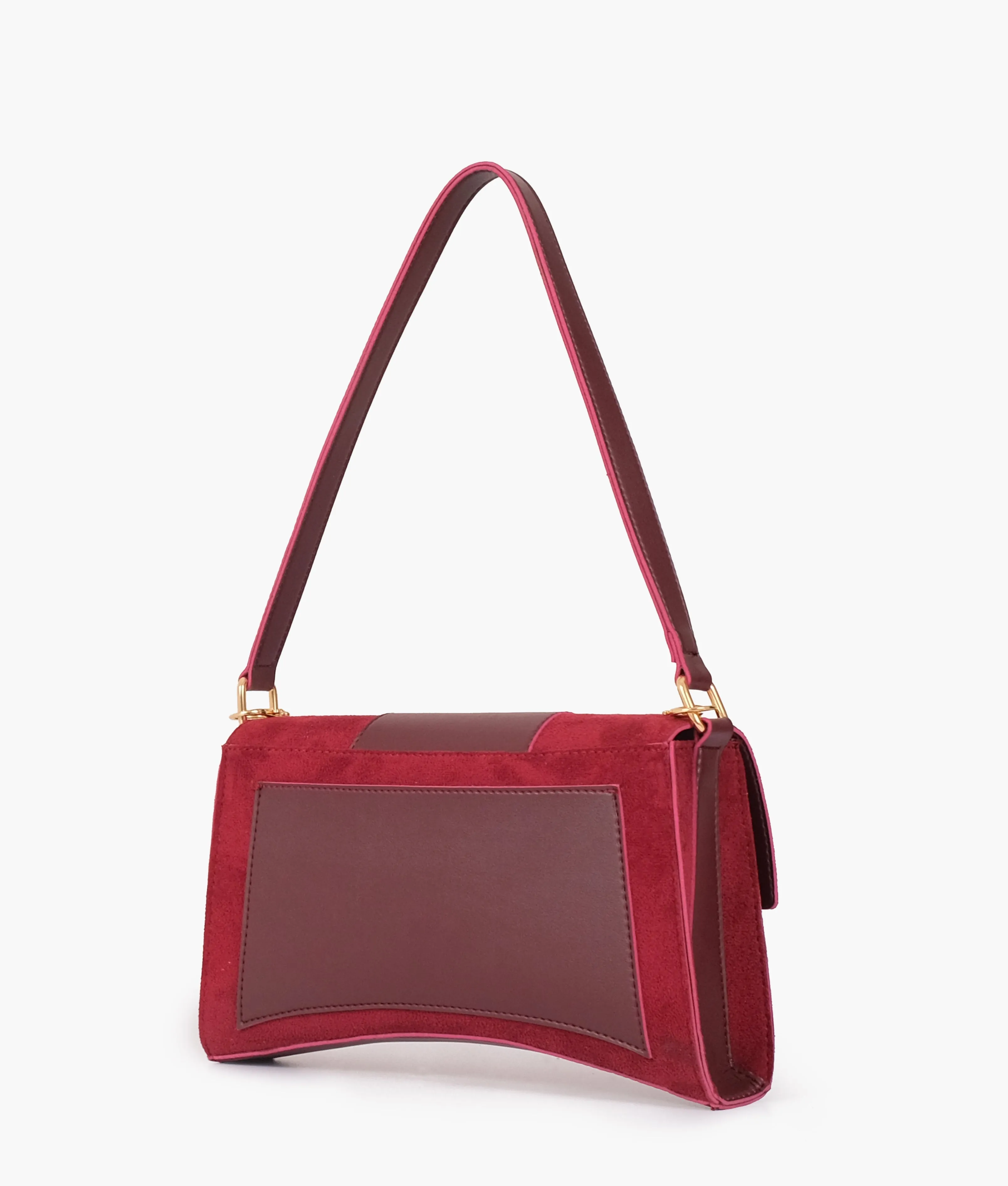 Envy Hold - Burgundy suede buckle envelope bag