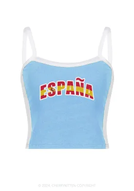 Espana Y2K Color Block Crop Cami Top Cherrykitten