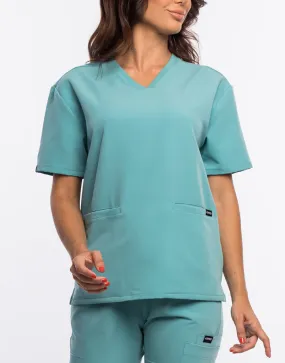 Essential V Neck Scrub Top - Audrey Teal