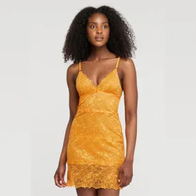 Fleur't All Lace Slip & Panty Set Mango Sorbet