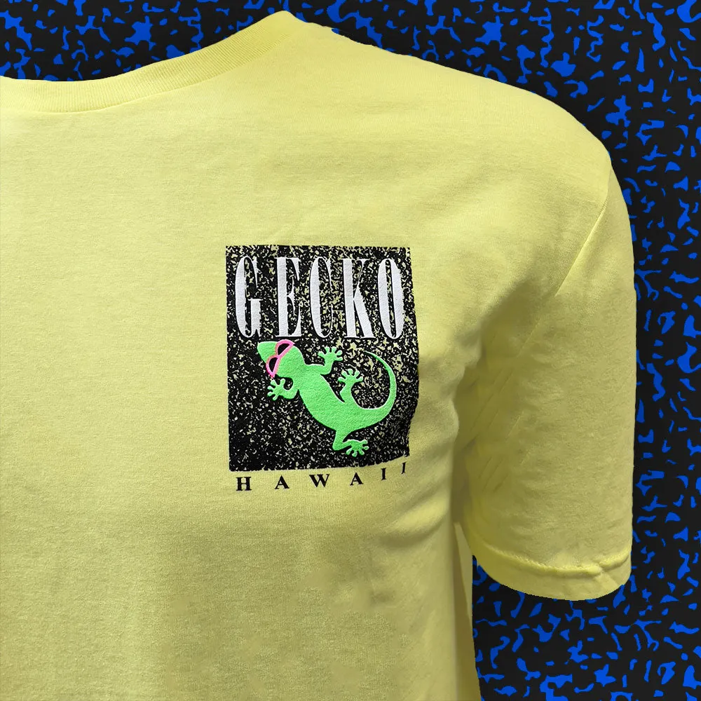 Gecko Marble 1980's Mellow Yellow Cotton Beach Tee