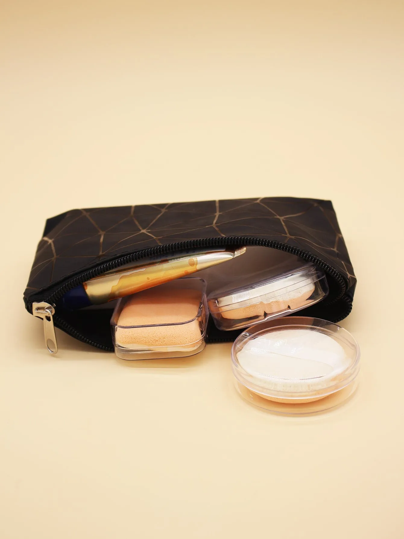 Geometric Makeup Bag Cosmetic Organizer Toiletries Bag Makeup Organizer Zip