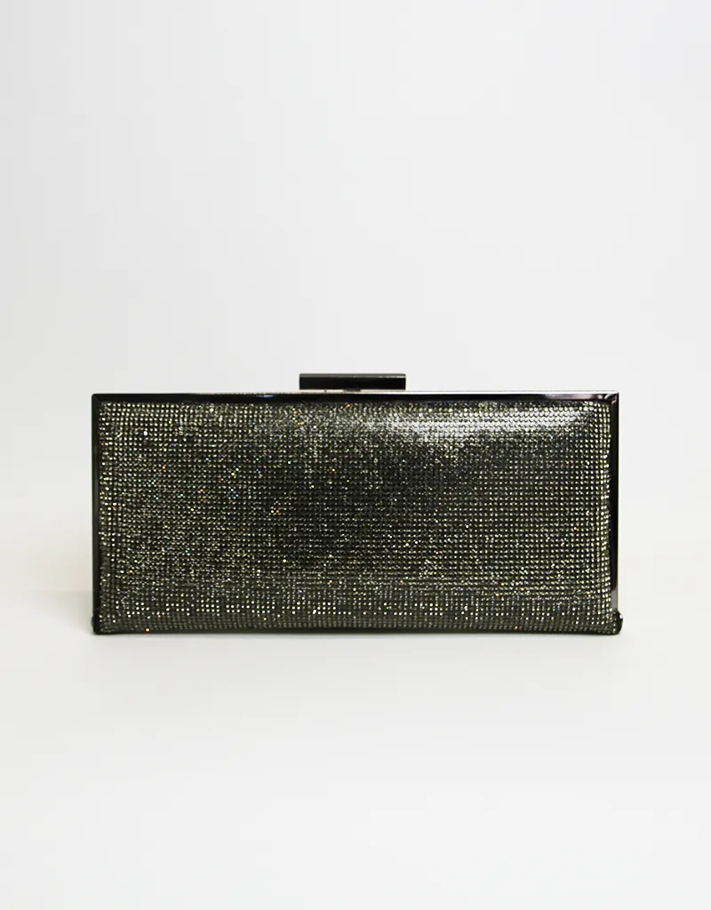 GLIMMER CRYSTAL CLUTCH - BLACK