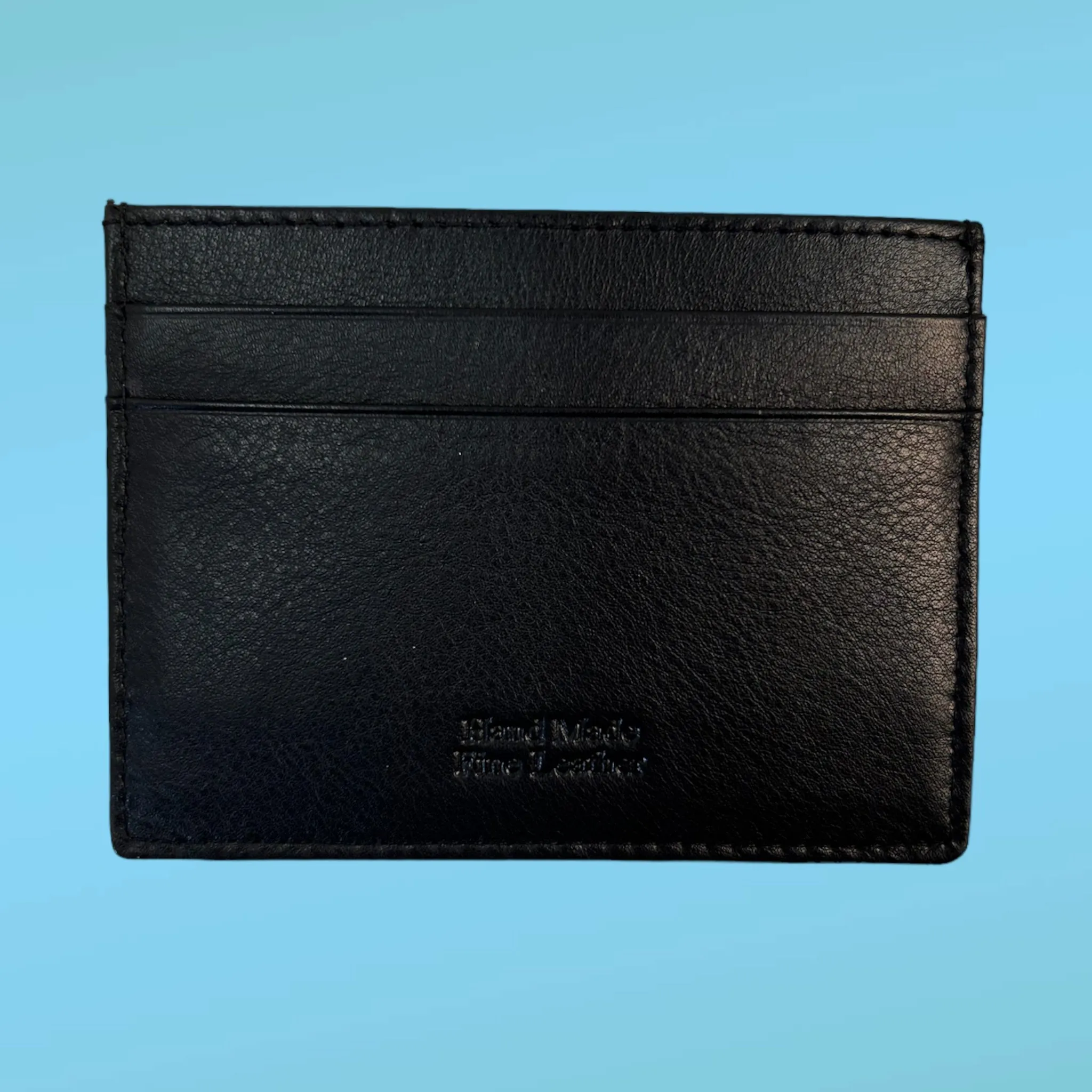 Globe & Laurel Embossed Leather Card Holder