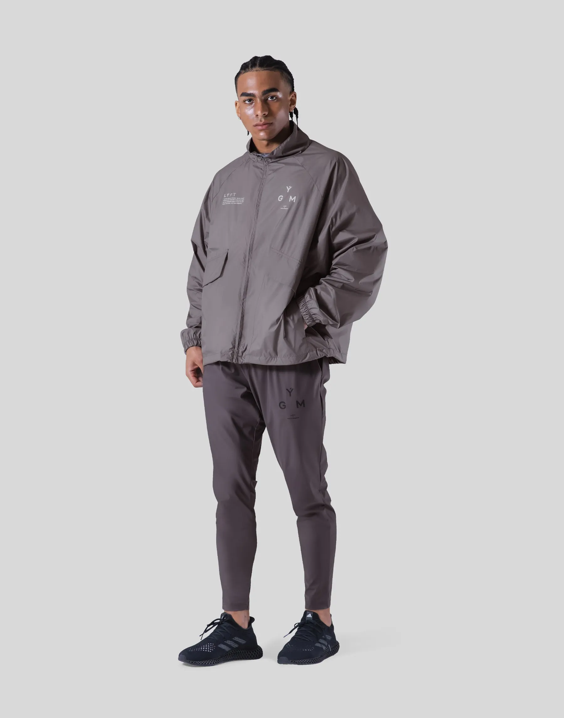 GÝM Nylon Zip Up Jacket - Grey
