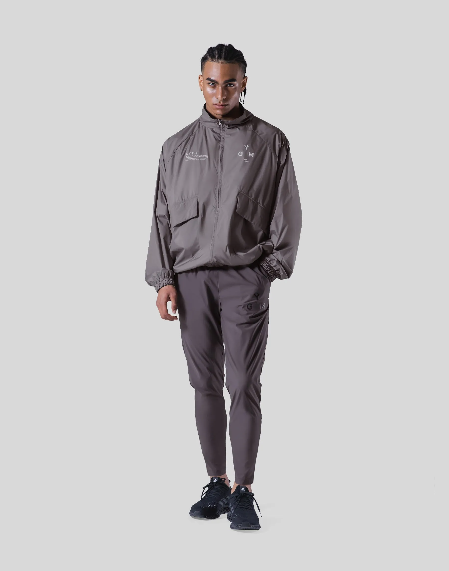 GÝM Nylon Zip Up Jacket - Grey