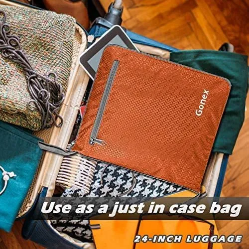 Gonex 80L Foldable Travel Duffle Bag for Luggage, Gym, Sport, Camping, Storage, Shopping Water Repellent & Tear Resistant Orange