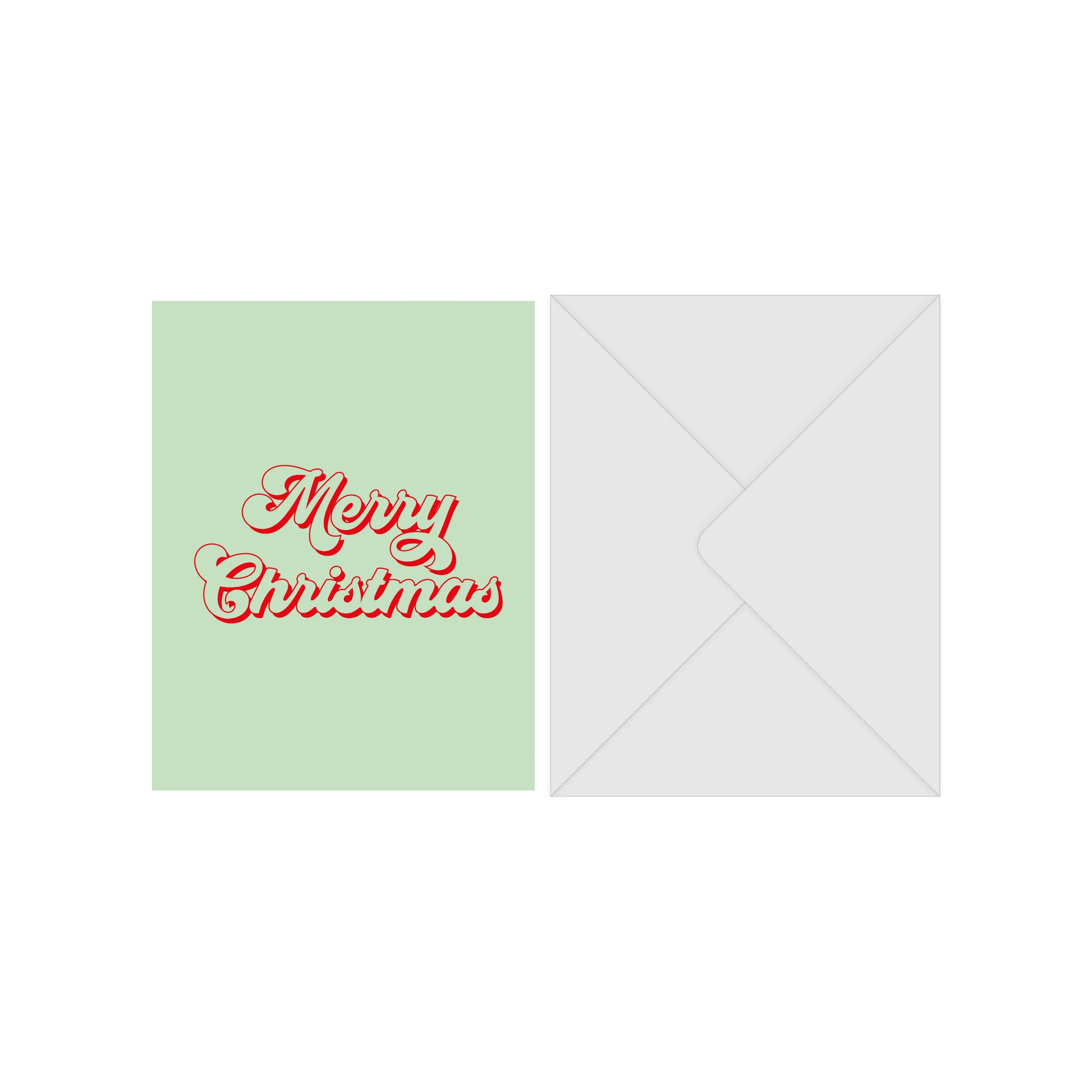 Greeting card, "Merry Christmas" with envelope
