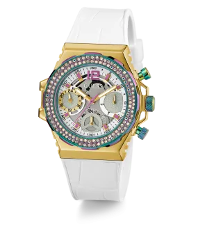GUESS Ladies White 2-Tone Multi-function Watch