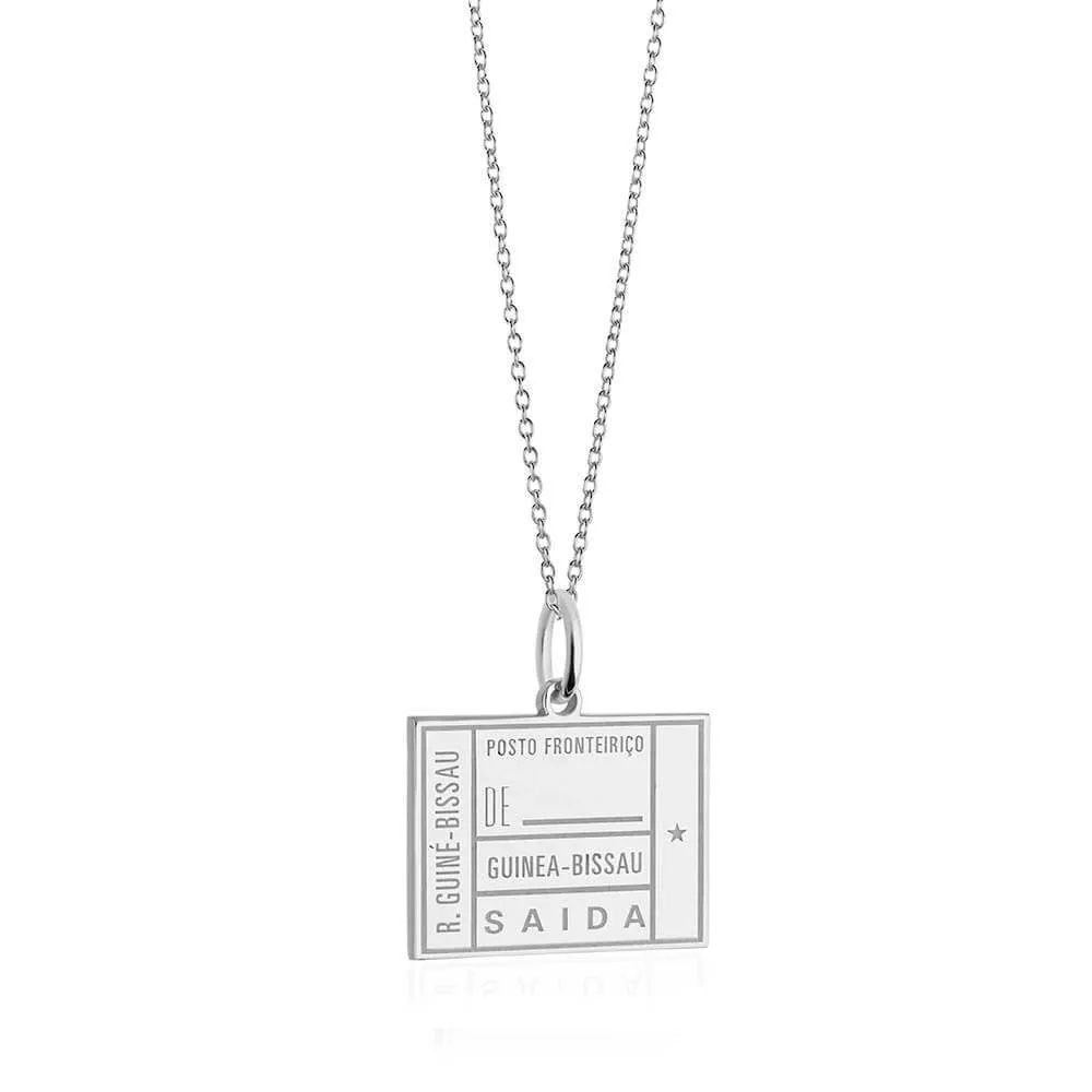 Guinea-Bissau Passport Stamp Charm Silver