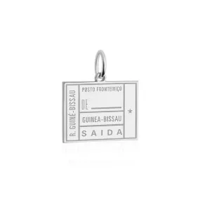 Guinea-Bissau Passport Stamp Charm Silver