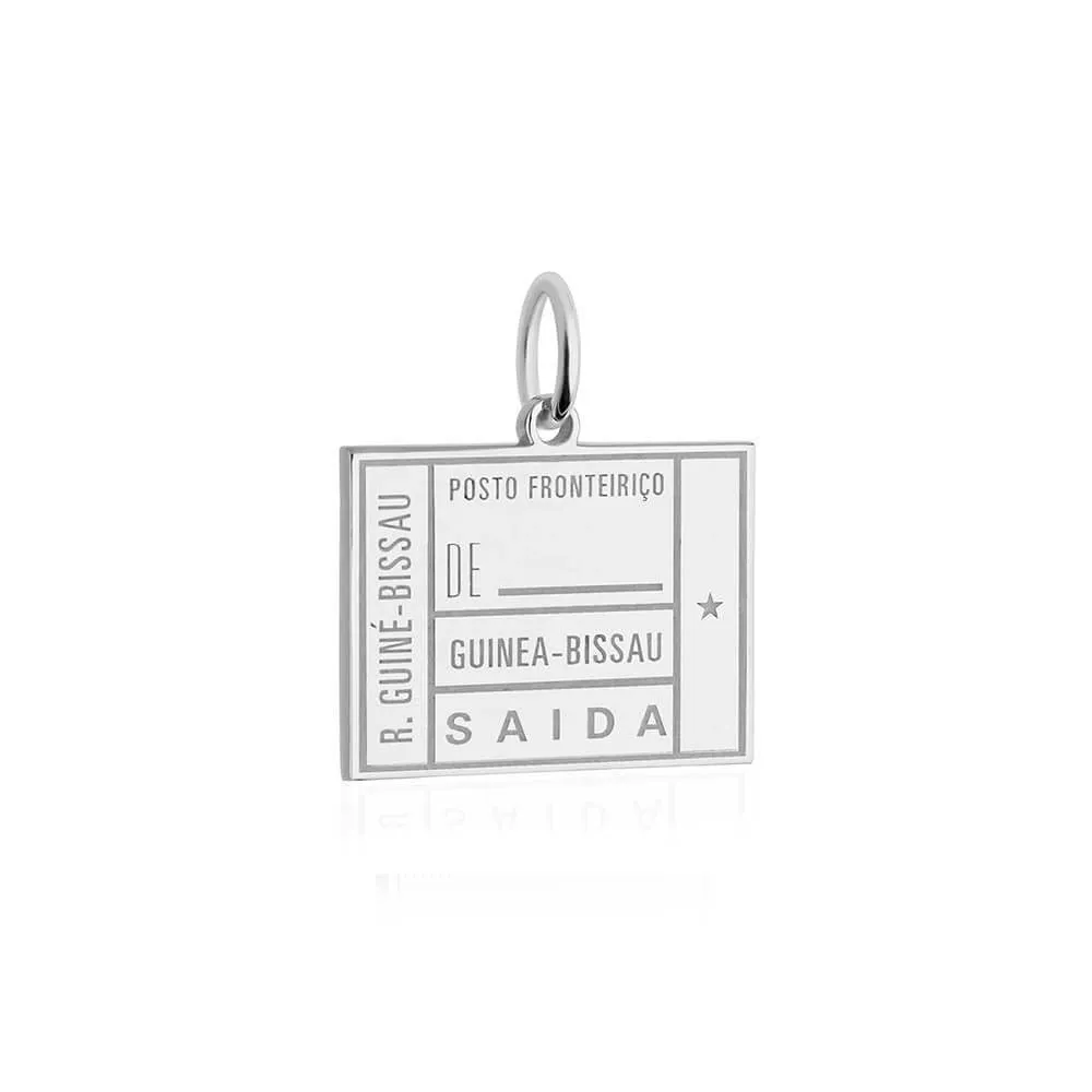 Guinea-Bissau Passport Stamp Charm Silver
