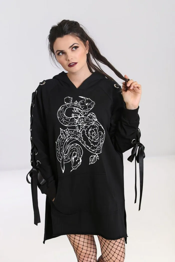 Hell Bunny Medusa Oversized Hoodie Dress from the Loungewear Collection