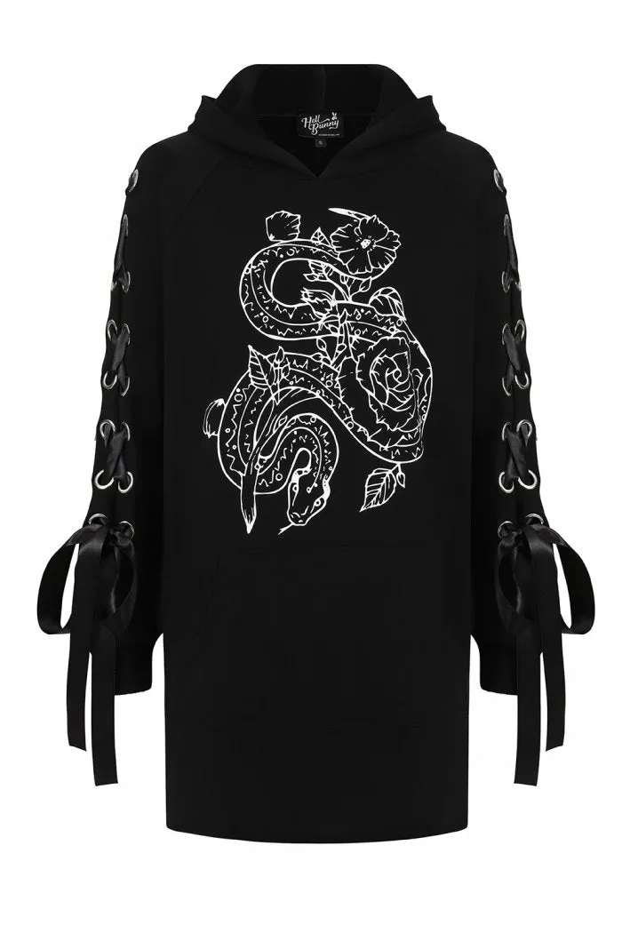 Hell Bunny Medusa Oversized Hoodie Dress from the Loungewear Collection