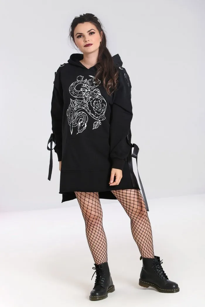 Hell Bunny Medusa Oversized Hoodie Dress from the Loungewear Collection