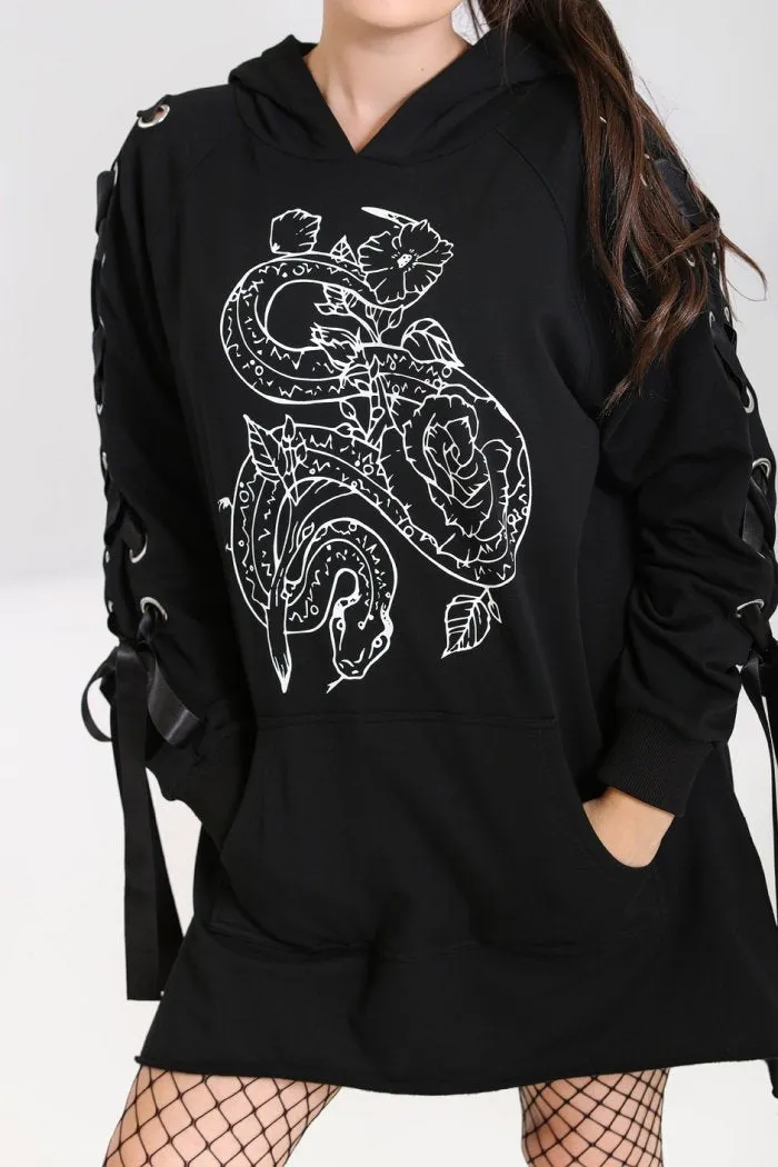 Hell Bunny Medusa Oversized Hoodie Dress from the Loungewear Collection
