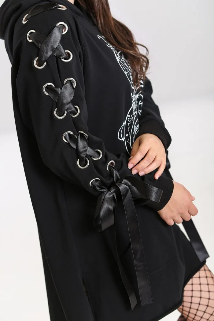 Hell Bunny Medusa Oversized Hoodie Dress from the Loungewear Collection