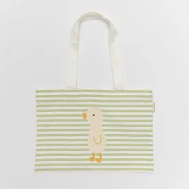 Kids Canvas Beach Bag Duck Sage Stripe
