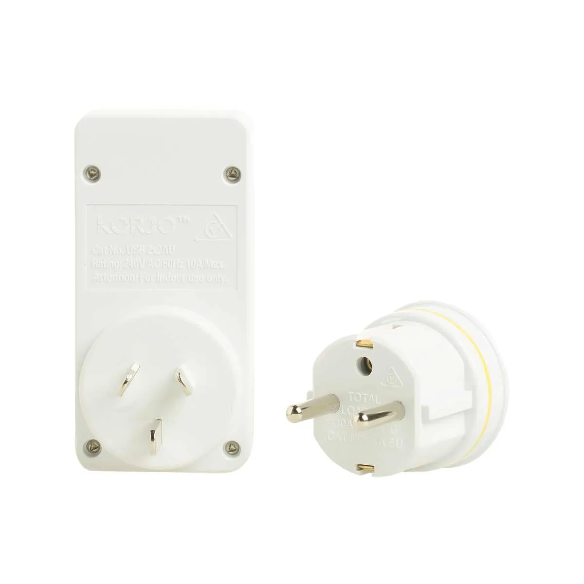 Korjo 2 port USB charger and adaptor Australia and NZ to Europe