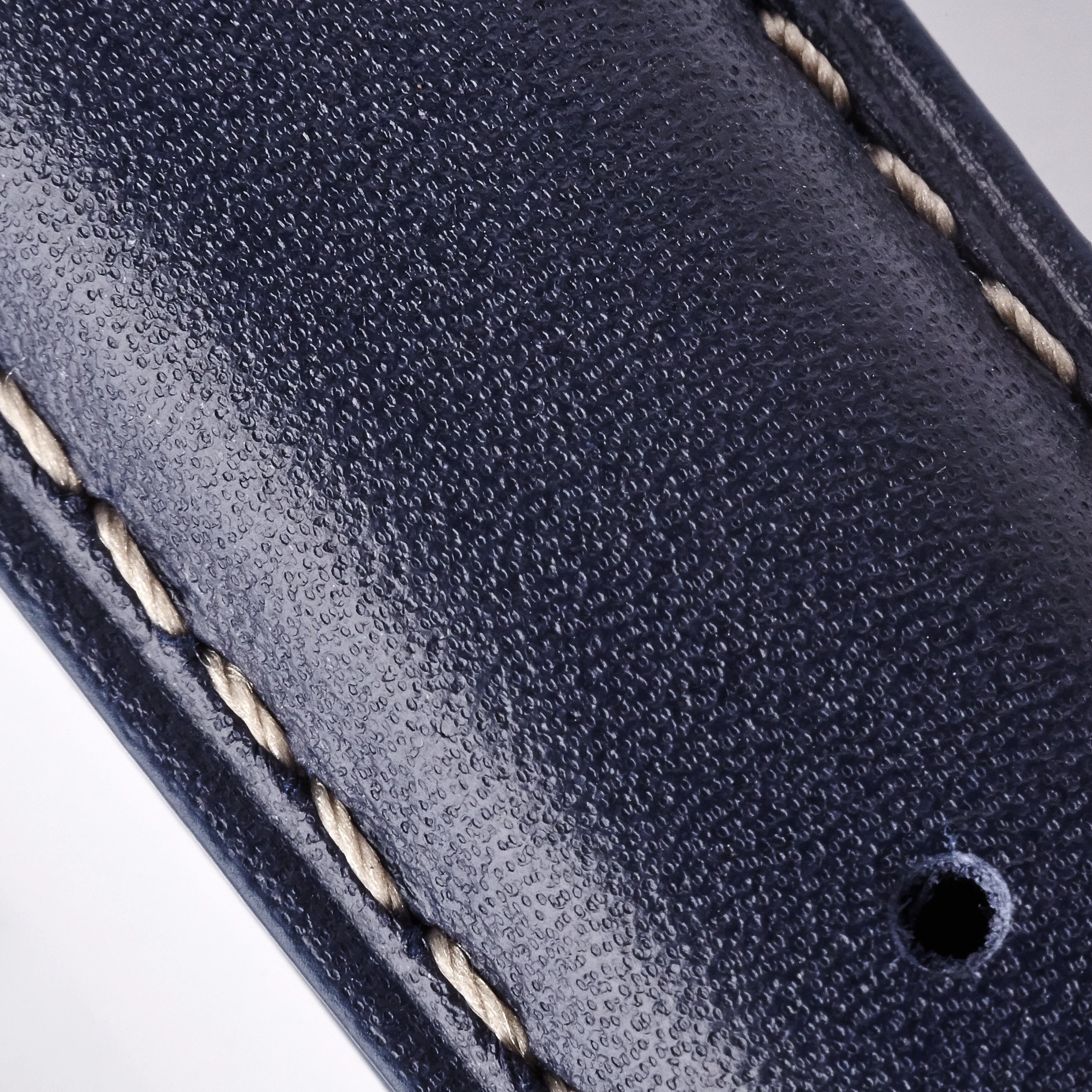 Leather Strap - Blue/White