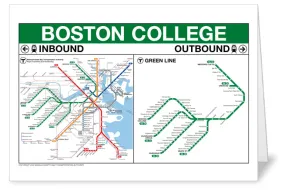 MBTA Boston College Green Line Station Panel Greeting Card 5x7