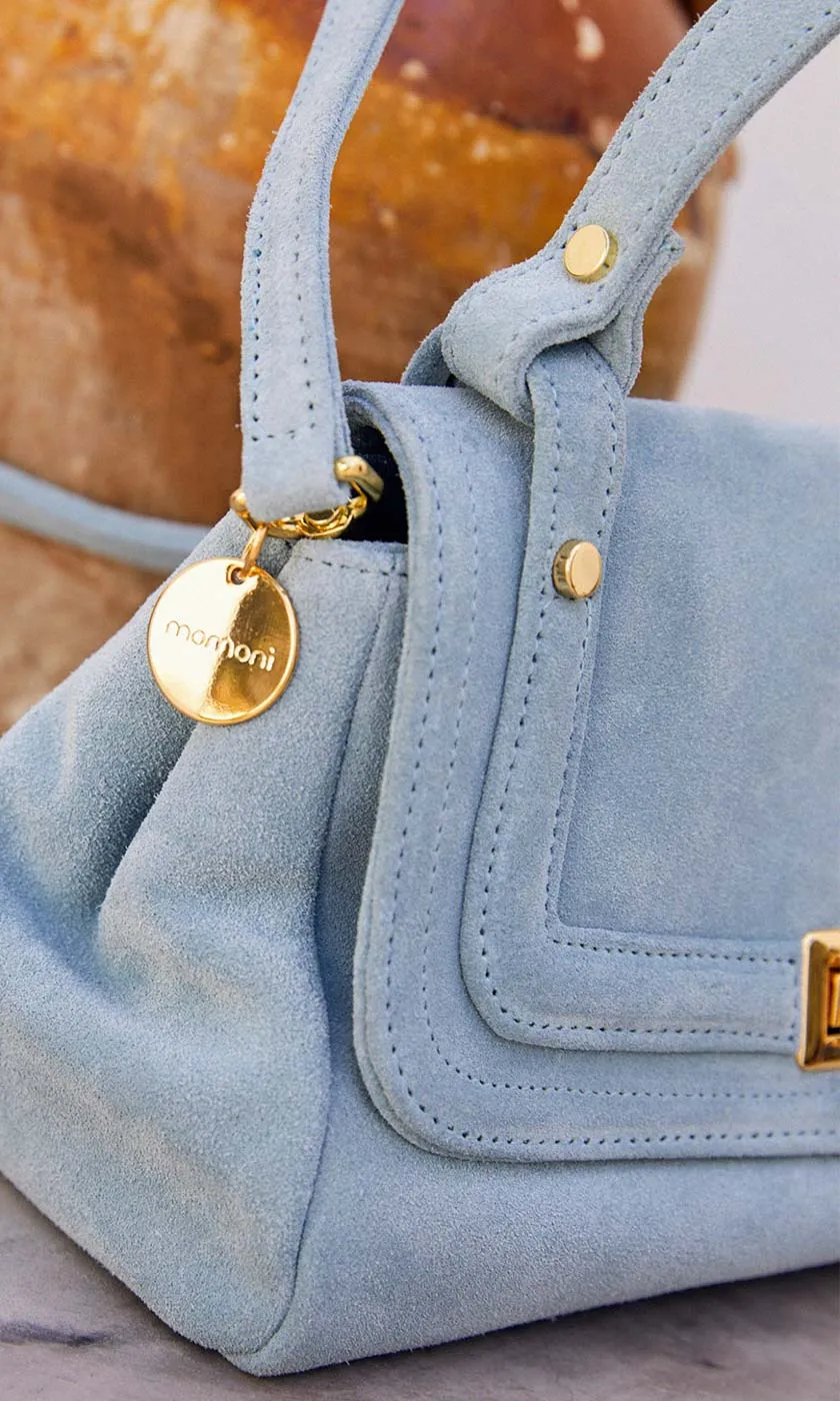 Momoni Flore Suede Bag -  Dusty blue
