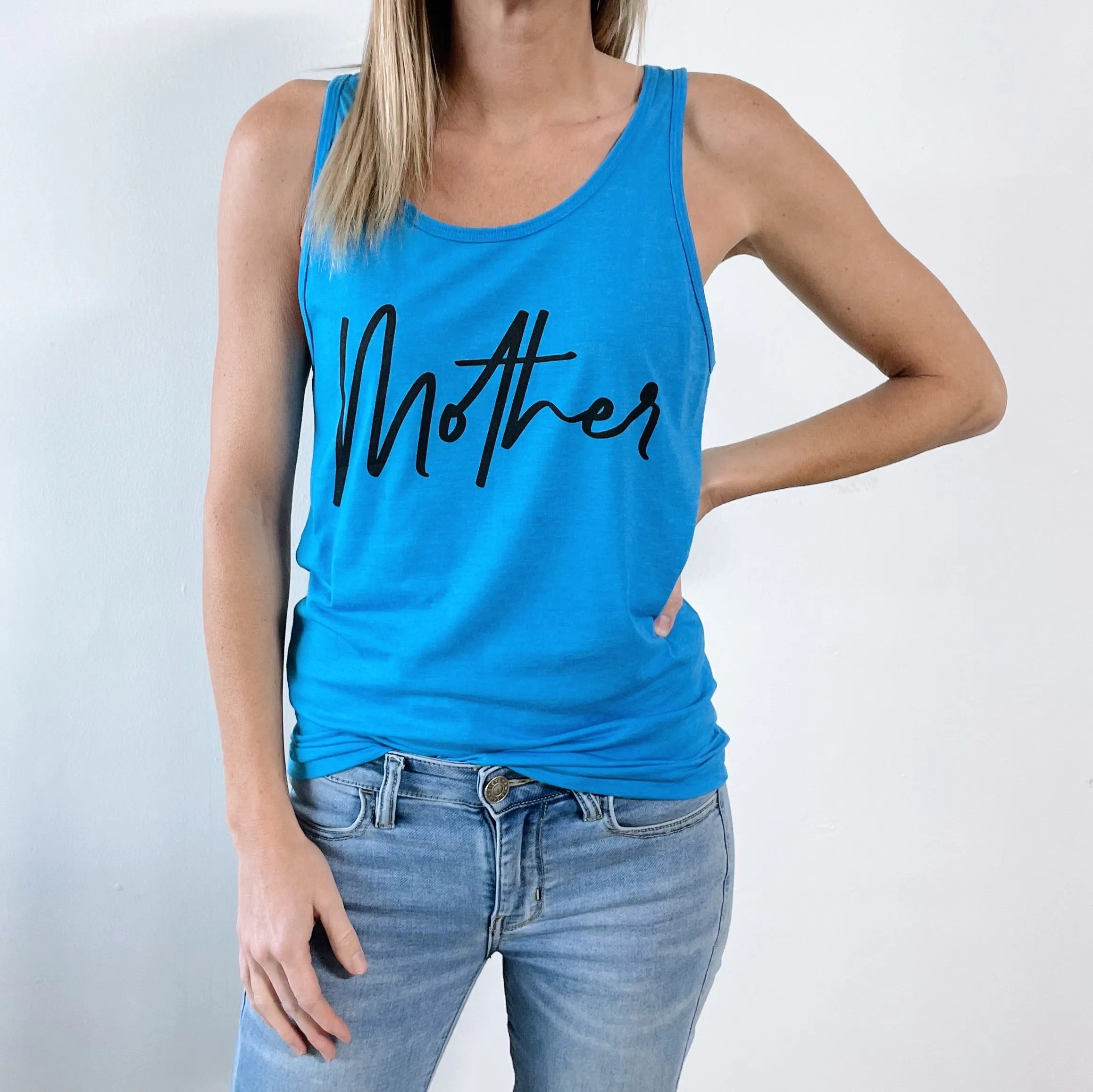 Mother • Neon Blue Unisex Tank