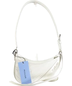 Mugler White Spiral Embossed Curve Crossbody Bag One Size