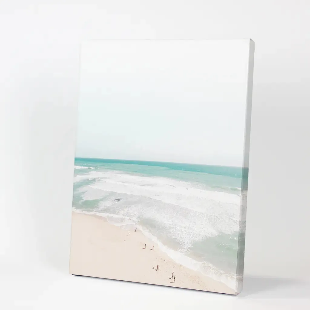 Neutral Summer Photo. Blue Ocean Waves, Sandy Beach