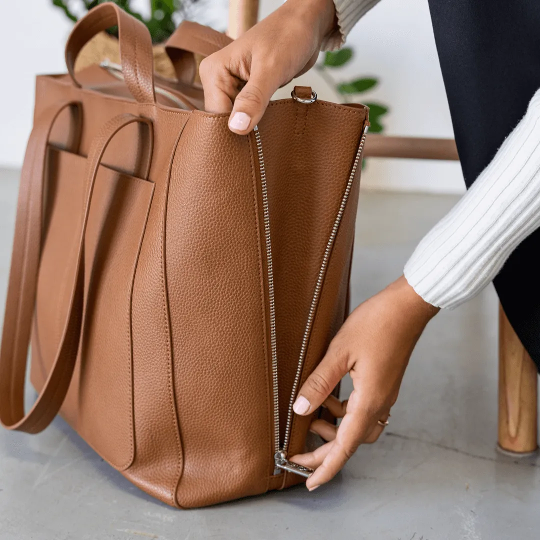 NEW Ida Tote   Work Bag Organiser (Vegan) Tan