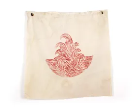 Original 20"x21" "Seven Seas Cloth" Linocut Print on Vintage Cloth