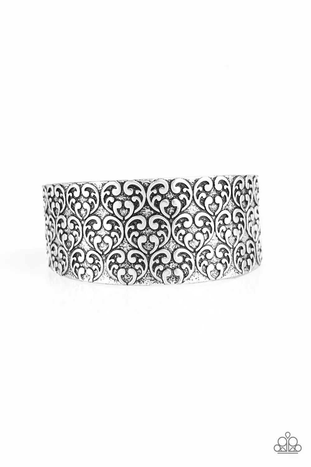 Paparazzi Accessories  - Eat Your Heart Out #B18 Drawer 5/1 - Silver Cuff Bracelet