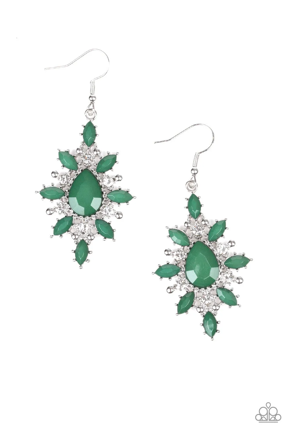 Paparazzi Accessories  - Glamorously Colorful #L21 - Green Earring