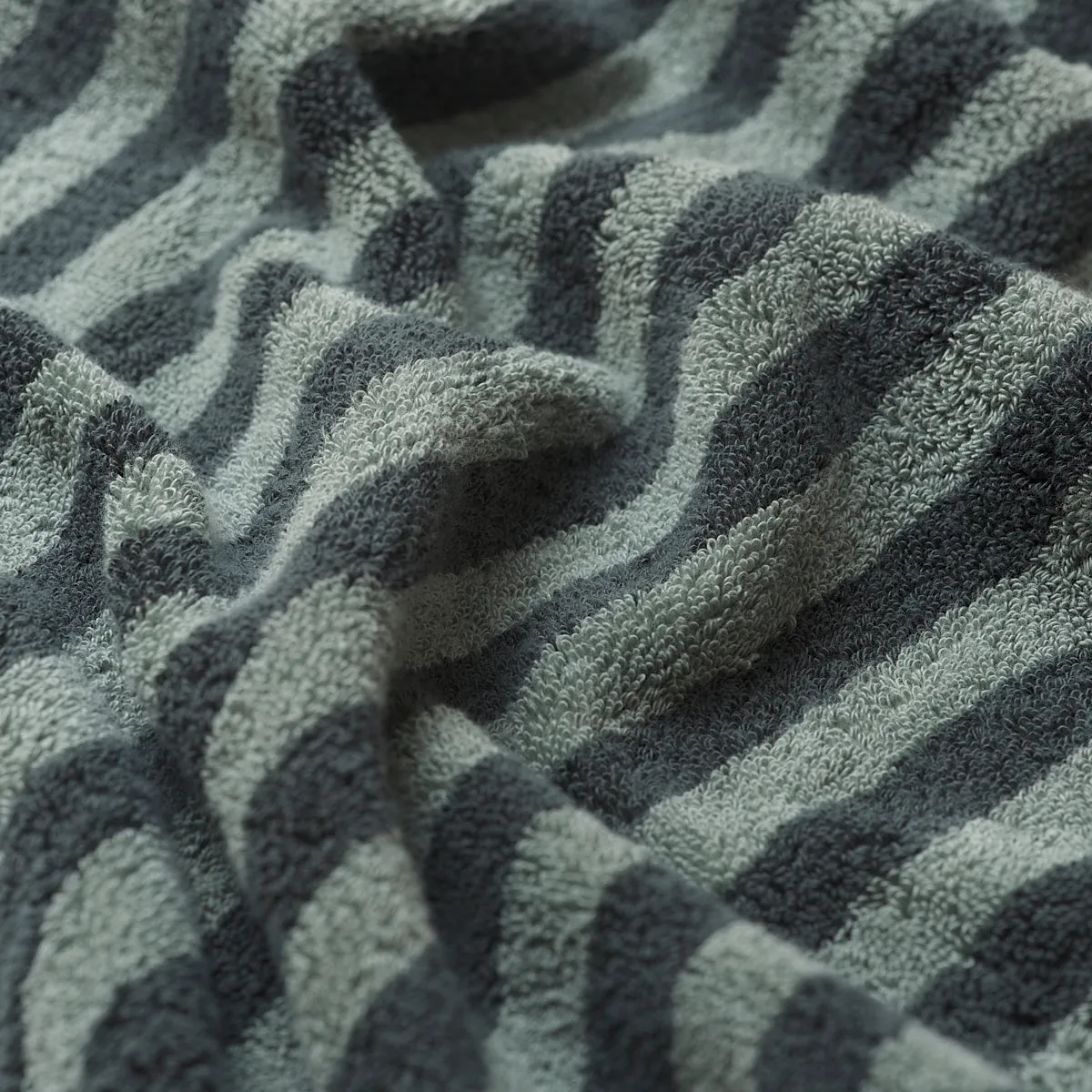Pine Green Pembroke Stripe Cotton Bath Towel