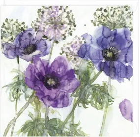 "Anemone & Alliums" Greeting Card