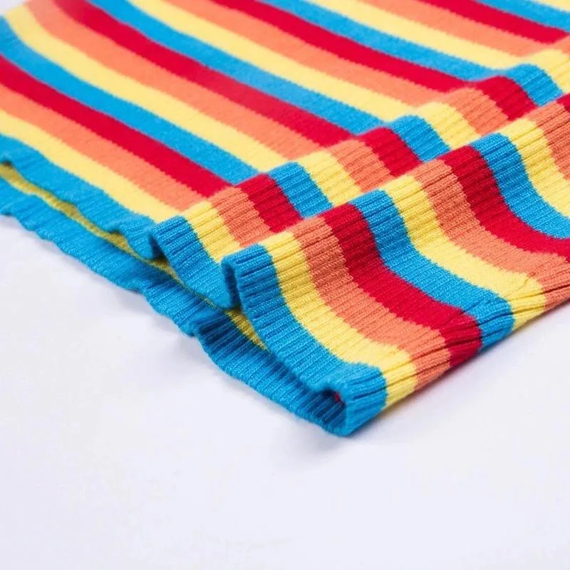 Rainbow Knitted Crop Top 🌈