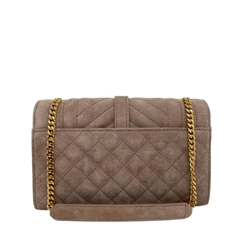 Saint Laurent Small Triquilt Suede Crossbody Bag