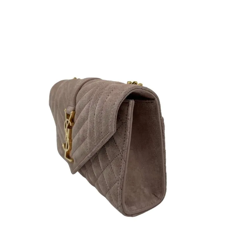 Saint Laurent Small Triquilt Suede Crossbody Bag