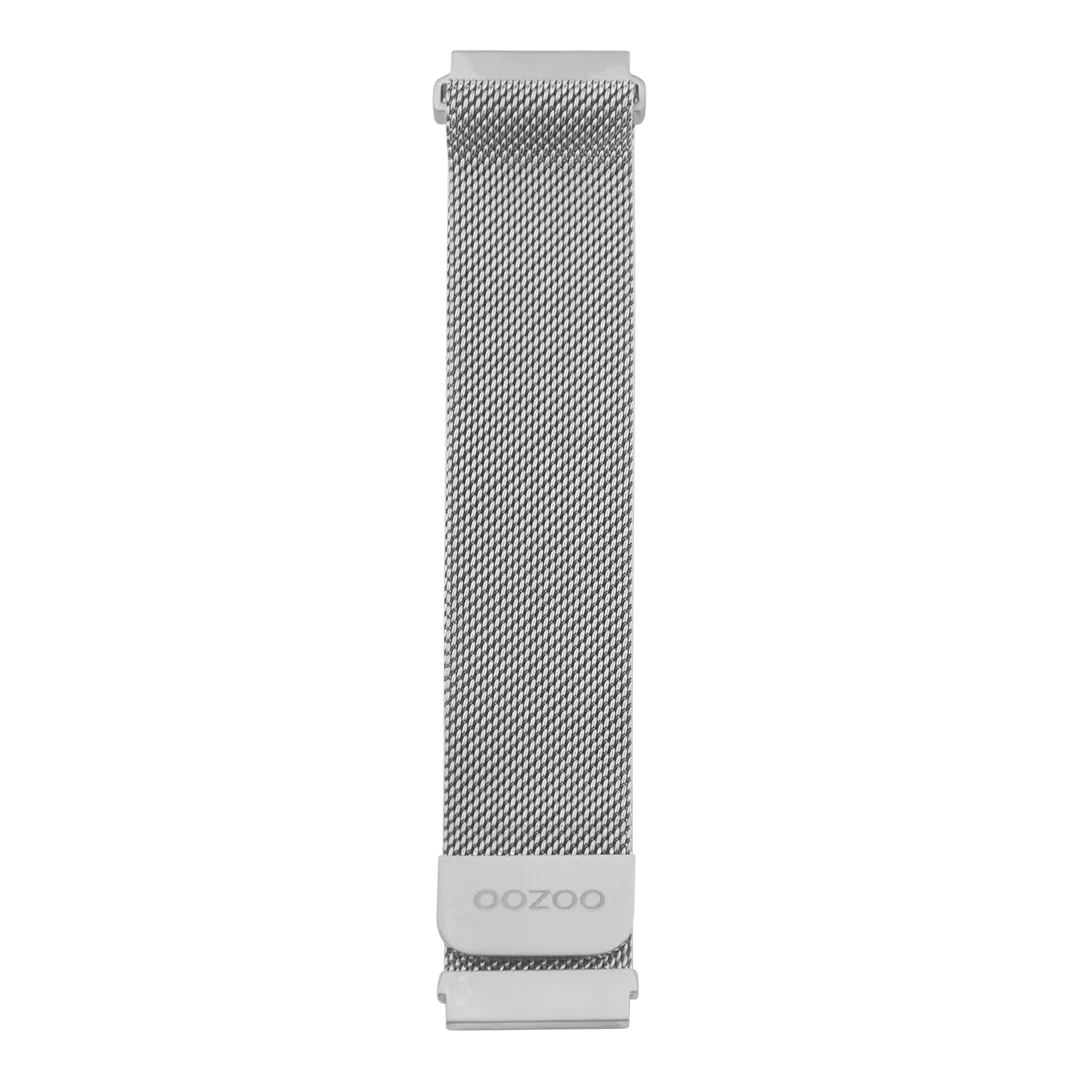 Silver OOZOO metal mesh bracelet with silver clasp