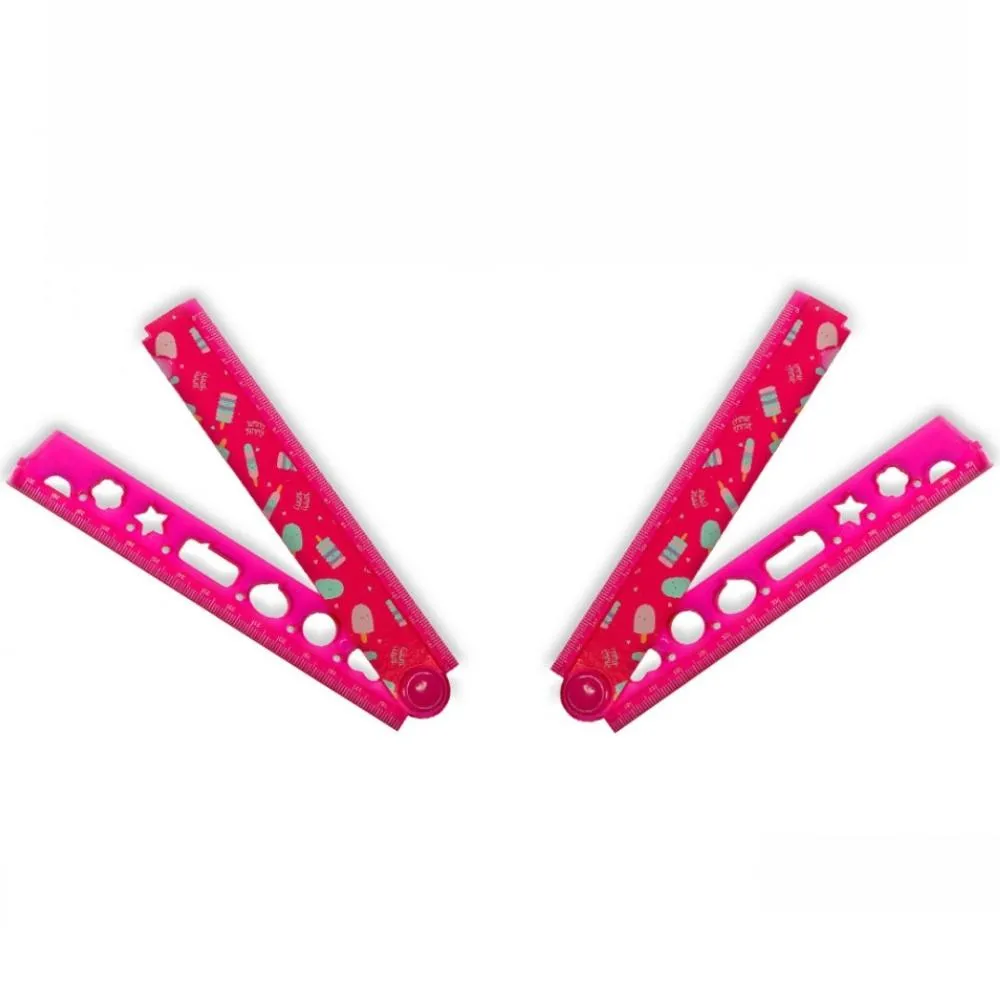 Squad Fold Up Ruler - Pink