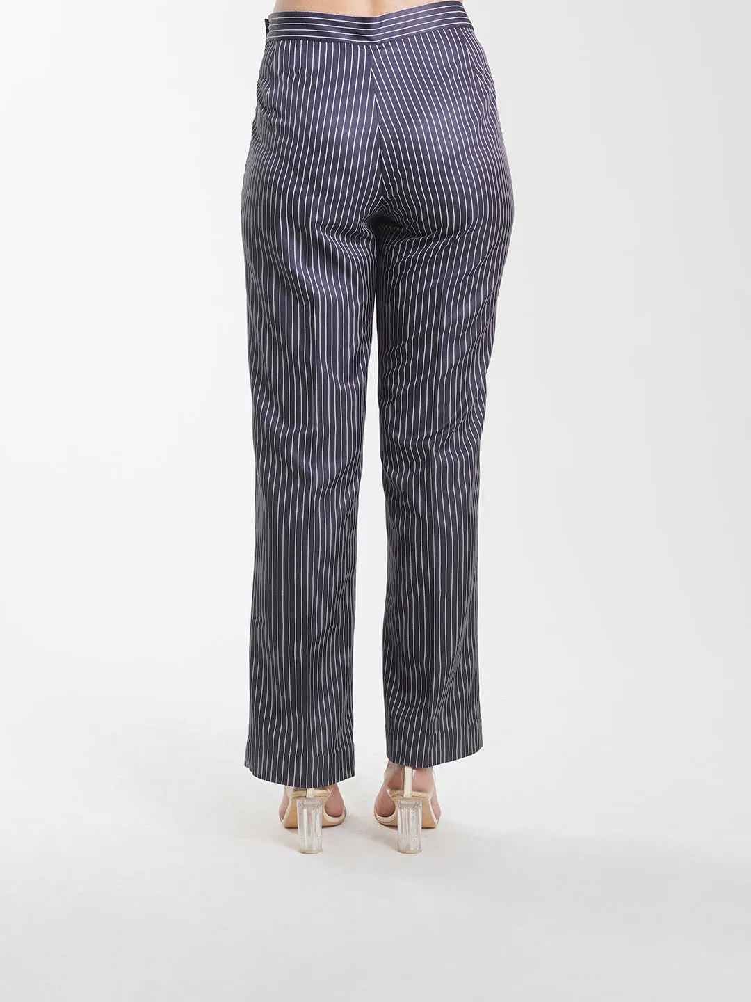Striped Trouser - Navy Blue