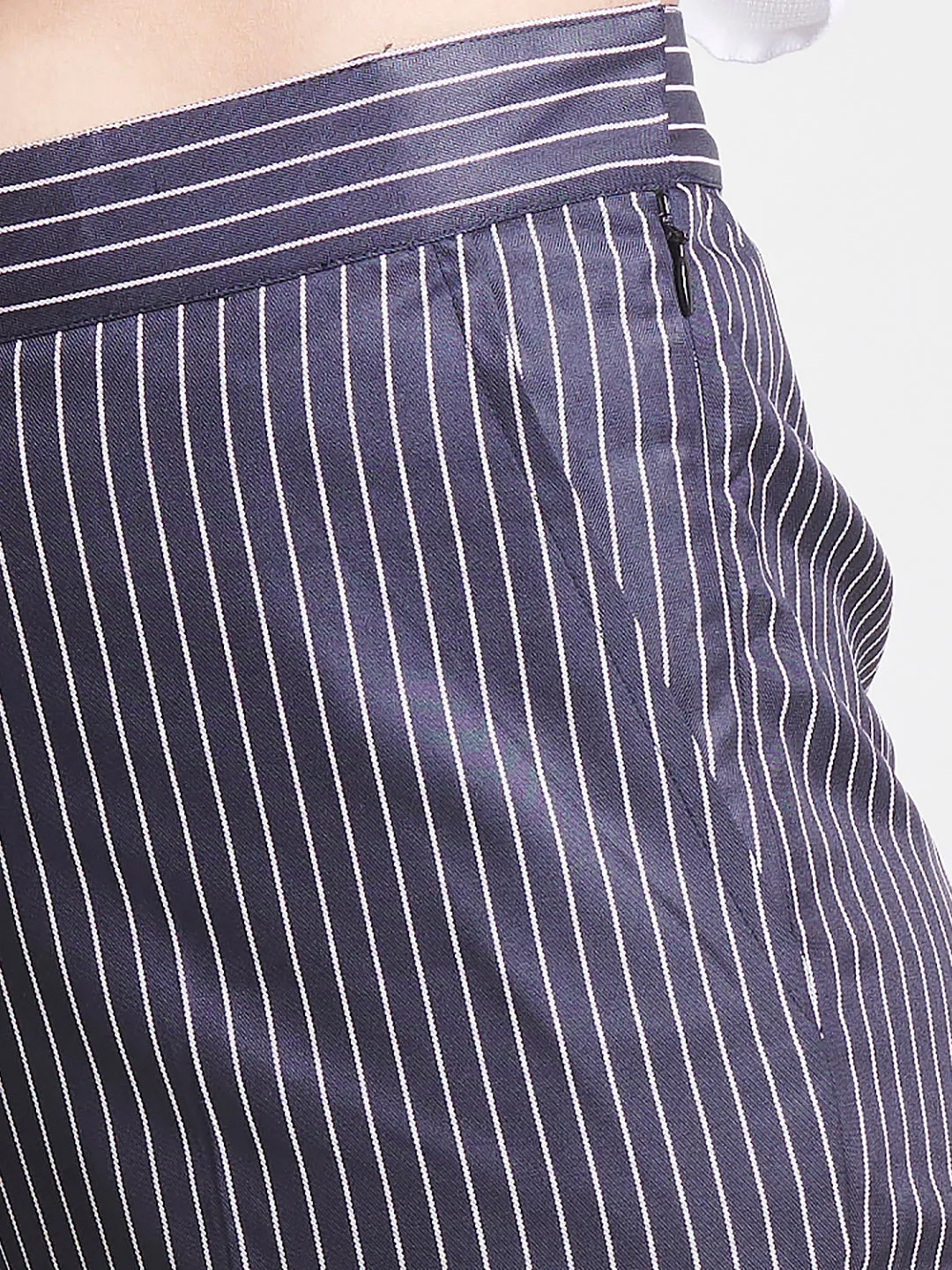 Striped Trouser - Navy Blue