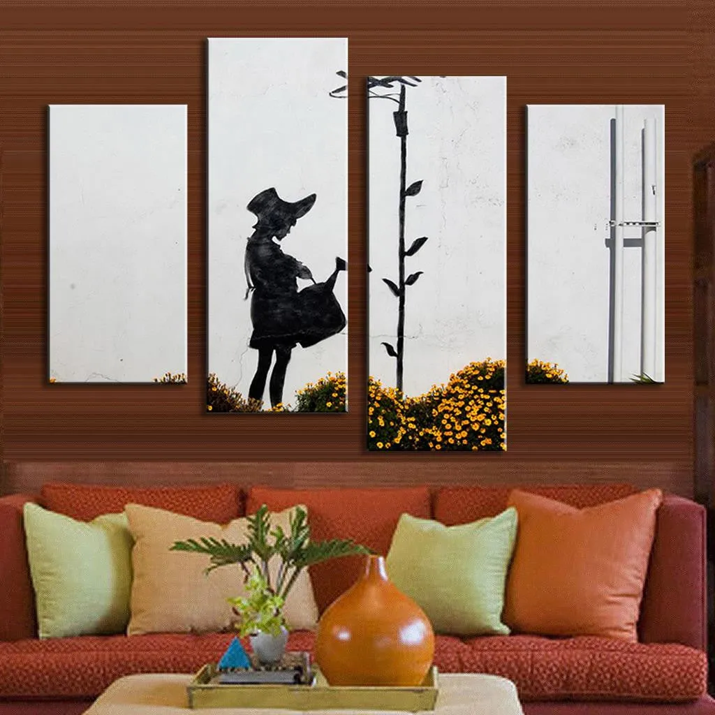 The Girl is Watering - Banksy