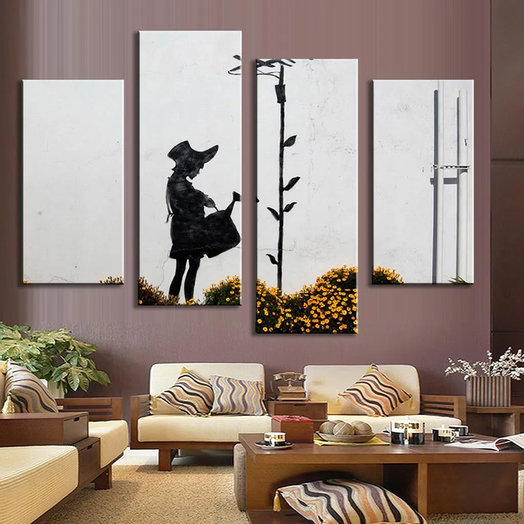 The Girl is Watering - Banksy