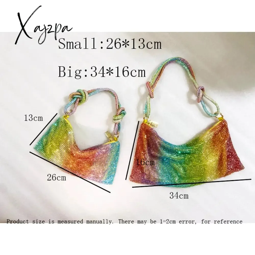 Xajzpa - Handle Shining Crystal Rhinestones Evening clutch Bag Purses and handbag luxury Designer silver Shoulder Bag Hobo Bags party bag