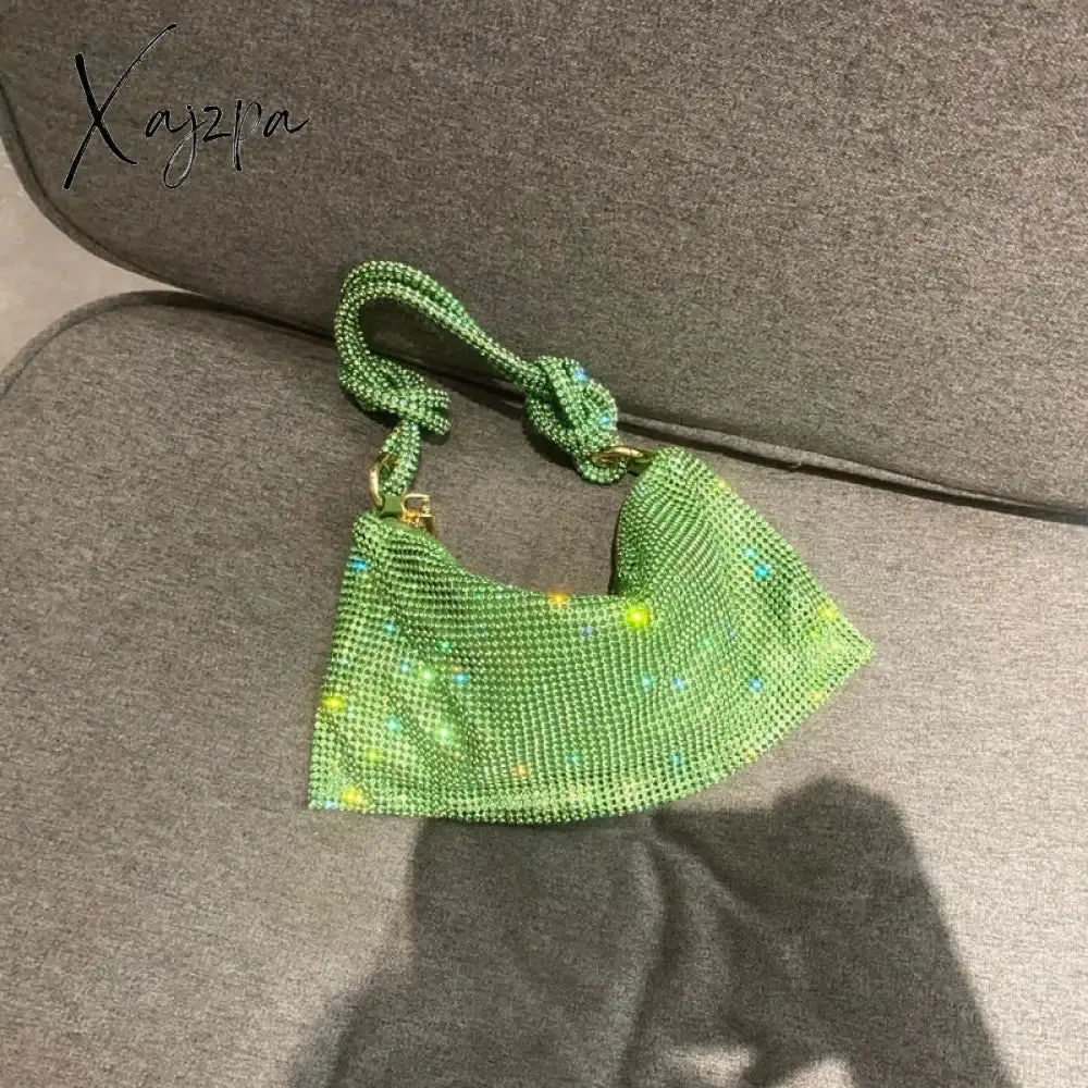 Xajzpa - Handle Shining Crystal Rhinestones Evening clutch Bag Purses and handbag luxury Designer silver Shoulder Bag Hobo Bags party bag