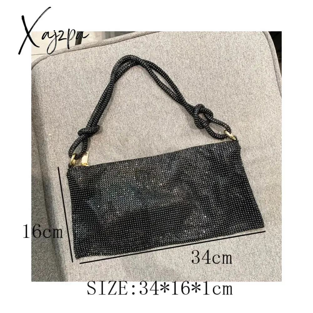 Xajzpa - Handle Shining Crystal Rhinestones Evening clutch Bag Purses and handbag luxury Designer silver Shoulder Bag Hobo Bags party bag